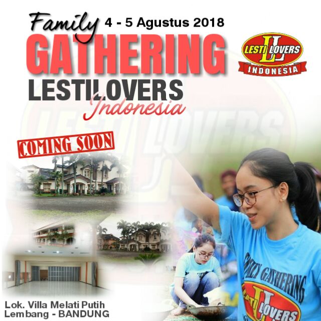 Kembali di gelaarr!!!!!
FAMILY GATHERING LESTILOVERS

Mmperingati hari ulang thn lesti &amp; anniversary lestilovers 4th,
Segera dftar kan diri kamu yg merasa lestilovers sejati dimana pun kalian berada Untuk informasi &amp; pendaftaran silahkan hubungi SALAH SATU Admin daerah masing2 😉