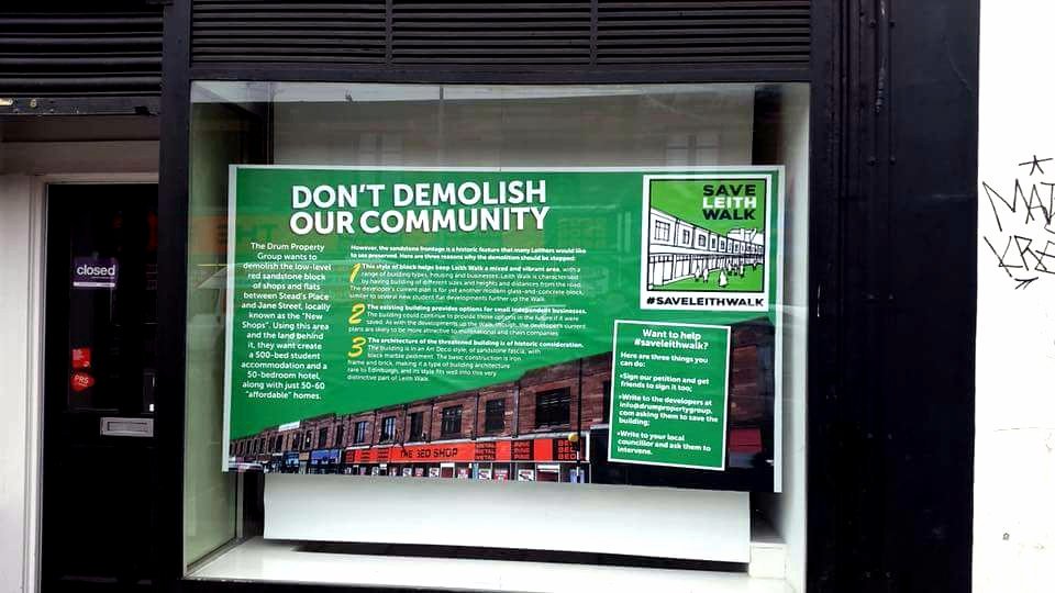 saveleithwalk's tweet photo. Check out our shop front next to the @EdinRemakery 
We are at the @newkirkgatesc with a stall today from 11am for a couple of hours come along and sign the petition.
#saveleithwalk https://t.co/aRPsYgwPcQ