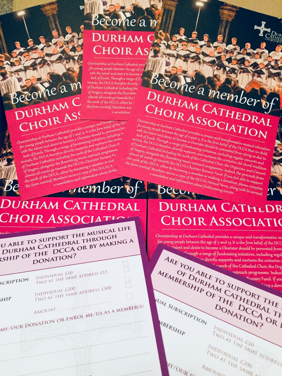 If you are visiting <a href="/durhamcathedral/">Durham Cathedral</a> this weekend and would like to support the #music and wonderful choral tradition, make sure you pick up a #DCCA membership or donation form available from the visitor desk! #choir #organ #choristers