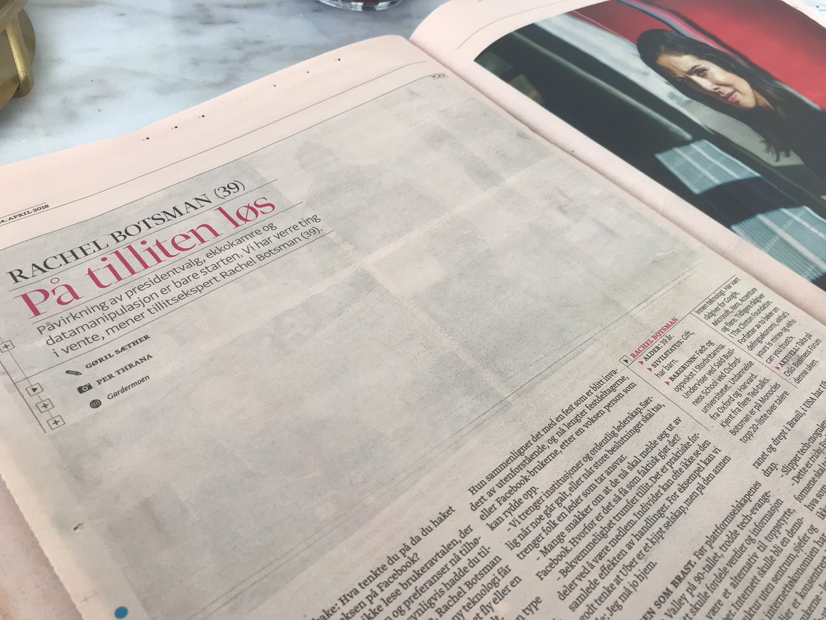Les om @rachelbotsman og tillitsskiftet i DN Magasinet i dag! #obforum