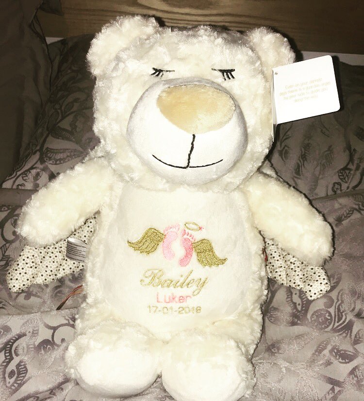 Thank you to <a href="/BabyCubbies/">Cubbies</a>  and the give back project that allowed us to have this Guardian Angel Bear for our Bailey. My heart hurts so much still I wish I was carrying my baby still instead of a teddy