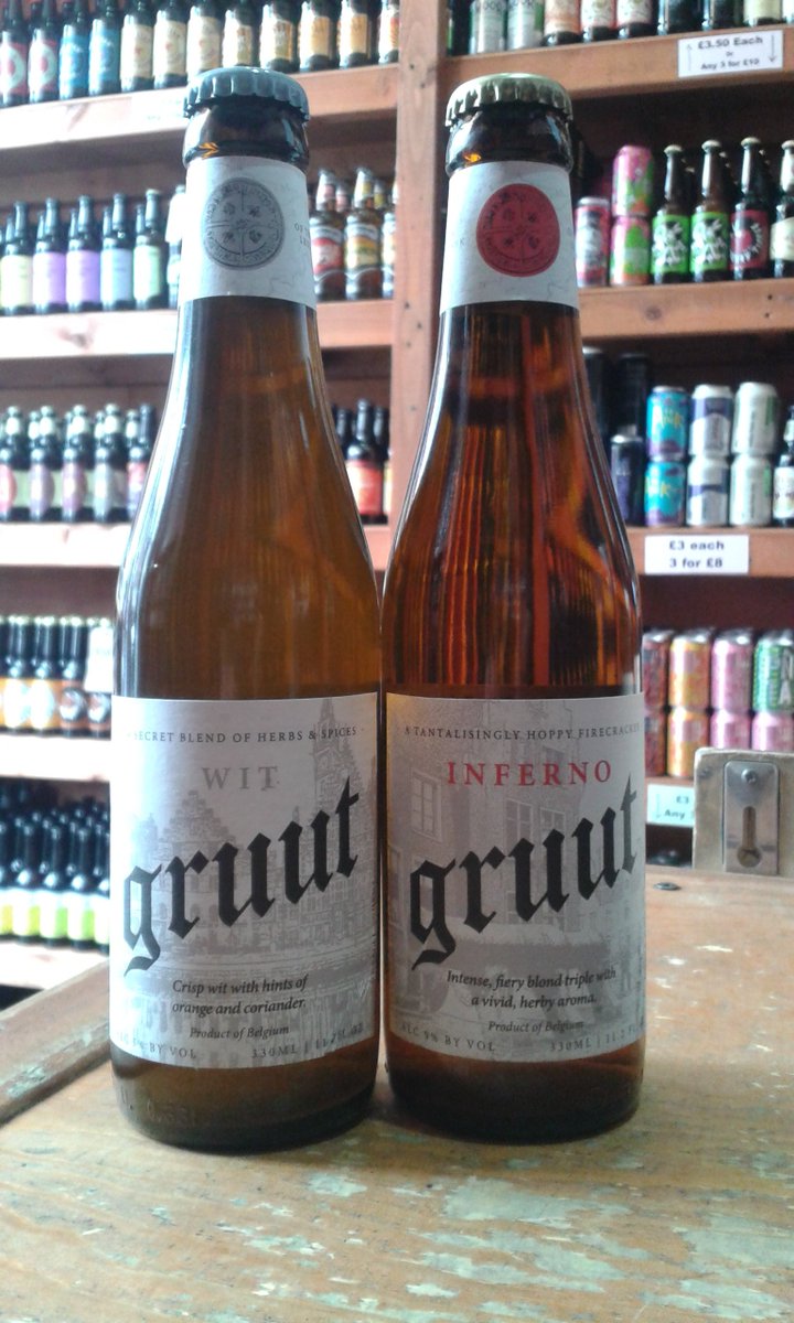 Ship_In_Bottle's tweet photo. I am Gruut!! Yeah, sorry about that, I'll get my coat. Inferno is a 9% Blonde Triple and Wit is... well, a Wit (5%) with hints of orange &amp; coriander. #belgianbeer #liverpool #lackofwit https://t.co/Xqyqd3XZuO