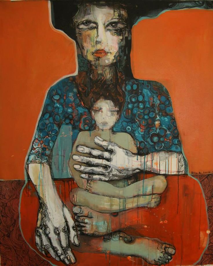 womensart1's tweet photo. Aula Al Ayoubi, contemporary Syrian artist displaced since the war, featured with  other women artists in Female Lust exhibition #womensart https://t.co/4jAWHs0xlk