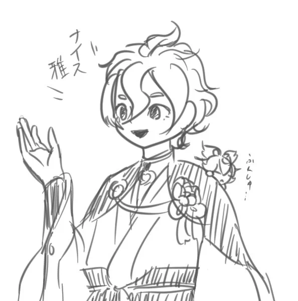 歌仙くんの髪の描き方忘れちゃうんだな～練習落描き描き 