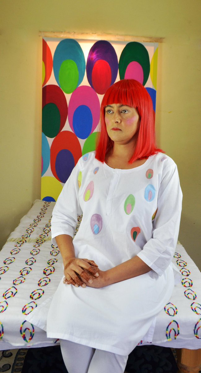 MehrajArts's tweet photo. Photoshoot #Homage to #yayoikusama getting good at my #photoshop #touchingup skills. Even managrd to change shape of my eyes!
#Scarf @klassykitsch
#Concept @Sba_Shaikh
#textilesart #femaleartist #diversity #bem #Heritage #photography #Japan #Art @WFculture19 https://t.co/qROS7wgOfq