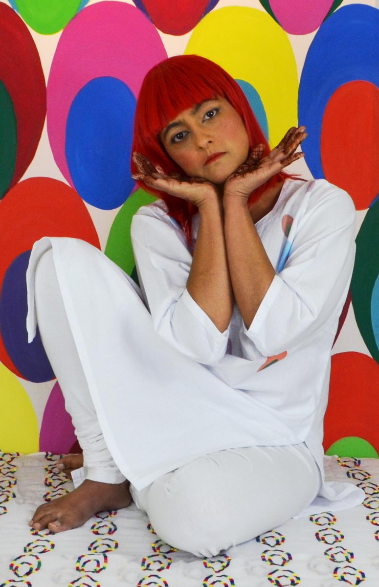 MehrajArts's tweet photo. Photoshoot #Homage to #yayoikusama getting good at my #photoshop #touchingup skills. Even managrd to change shape of my eyes!
#Scarf @klassykitsch
#Concept @Sba_Shaikh
#textilesart #femaleartist #diversity #bem #Heritage #photography #Japan #Art @WFculture19 https://t.co/qROS7wgOfq