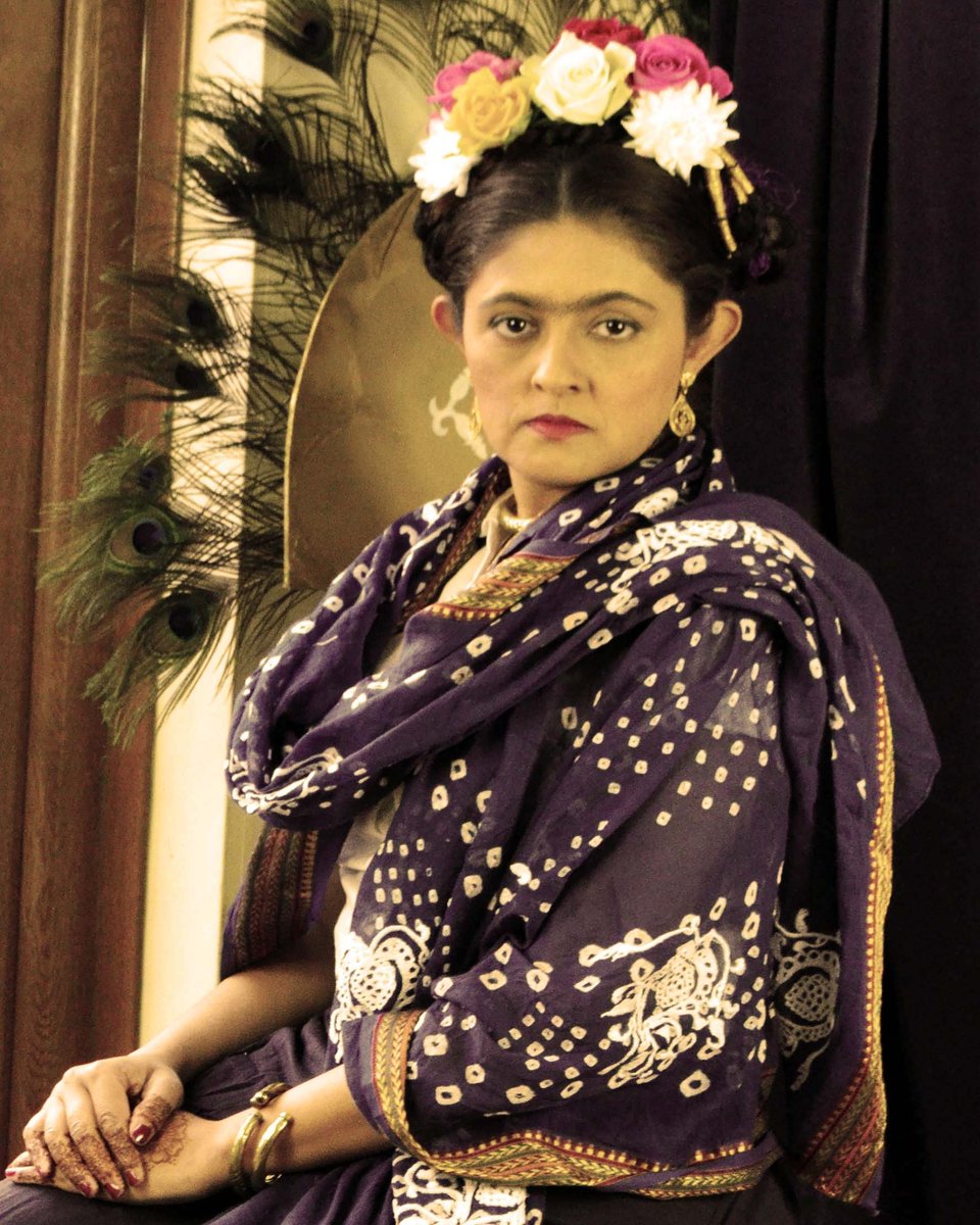 MehrajArts's tweet photo. Photoshoot #Homage to #fridakahlo getting good at my #photoshop #touchingup skills.
Thanks to
#Makeup @rubyirfanmua
#Mehndi @alhenna_artistry
#Scarf @klassykitsch
#Concept @Sba_Shaikh
#textilesart #femaleartist #diversity #bem #Heritage #photography #mexico
@wfculture19 https://t.co/Ocs26c6blu
