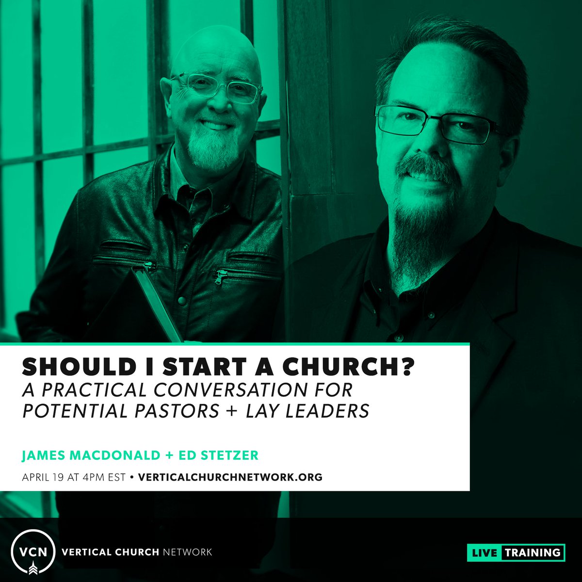 verticalcn's tweet image. Thinking about starting a church? Join us for this practical conversation with Pastor James MacDonald and Ed Stetzer. Register for the free webinar at verticalchurchnetwork.org/resources