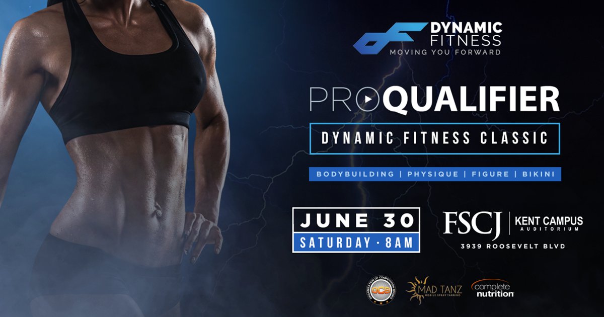 CompleteJax's tweet image. We’re proud to be a sponsor at the Dynamic Fitness Pro-Qualifier on Saturday, June 30! Mark your calendars and come out to the @FSCJ_Official Kent Campus Auditorium to experience this amazing fitness show. #proqualifier #fitness @CNheadquarters