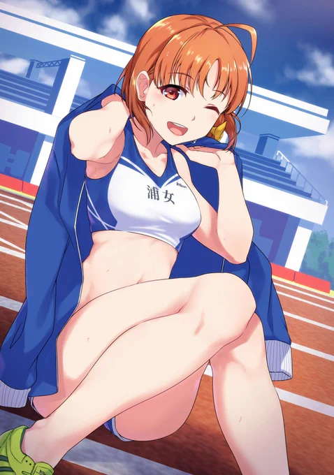 浦の星女学院陸上部助っ人千歌ちゃん
みかんパワーでトラックを駆け抜ける=? 
#ラブライブサンシャイン 