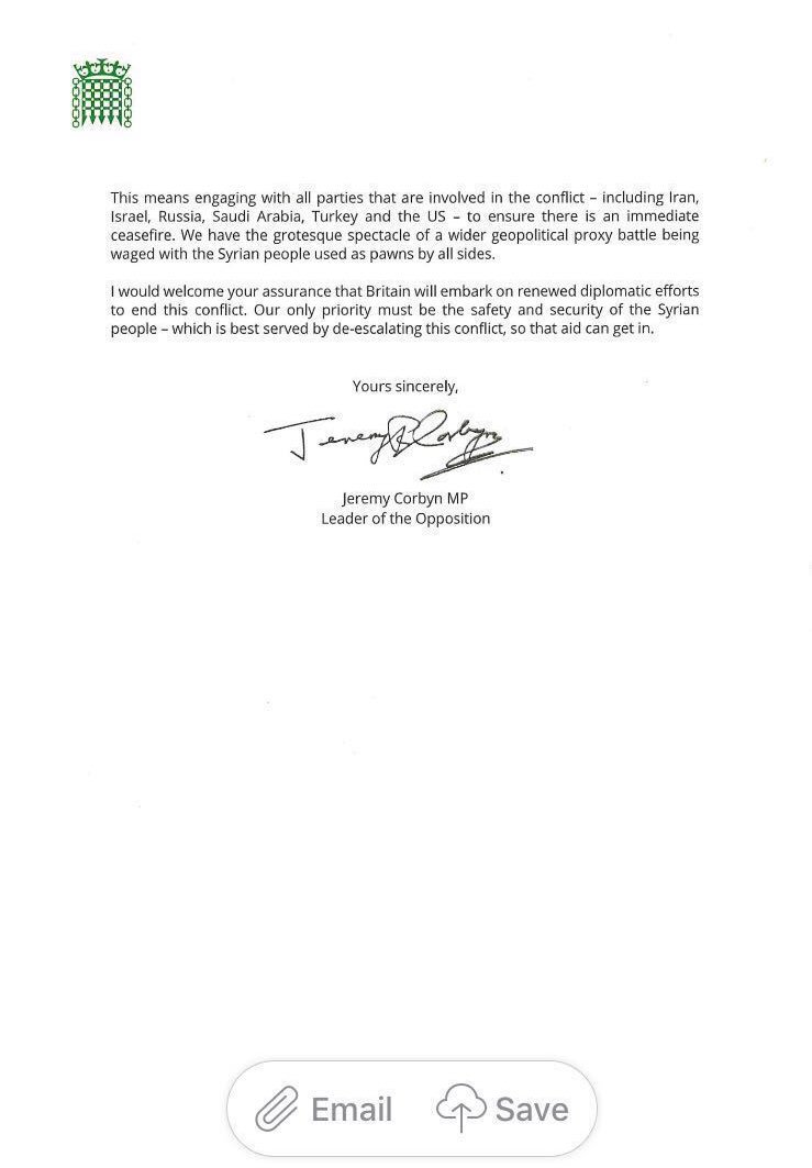 A letter from <a href="/jeremycorbyn/">Jeremy Corbyn</a> to the Prime Minister, in my view the words of a true statesman
