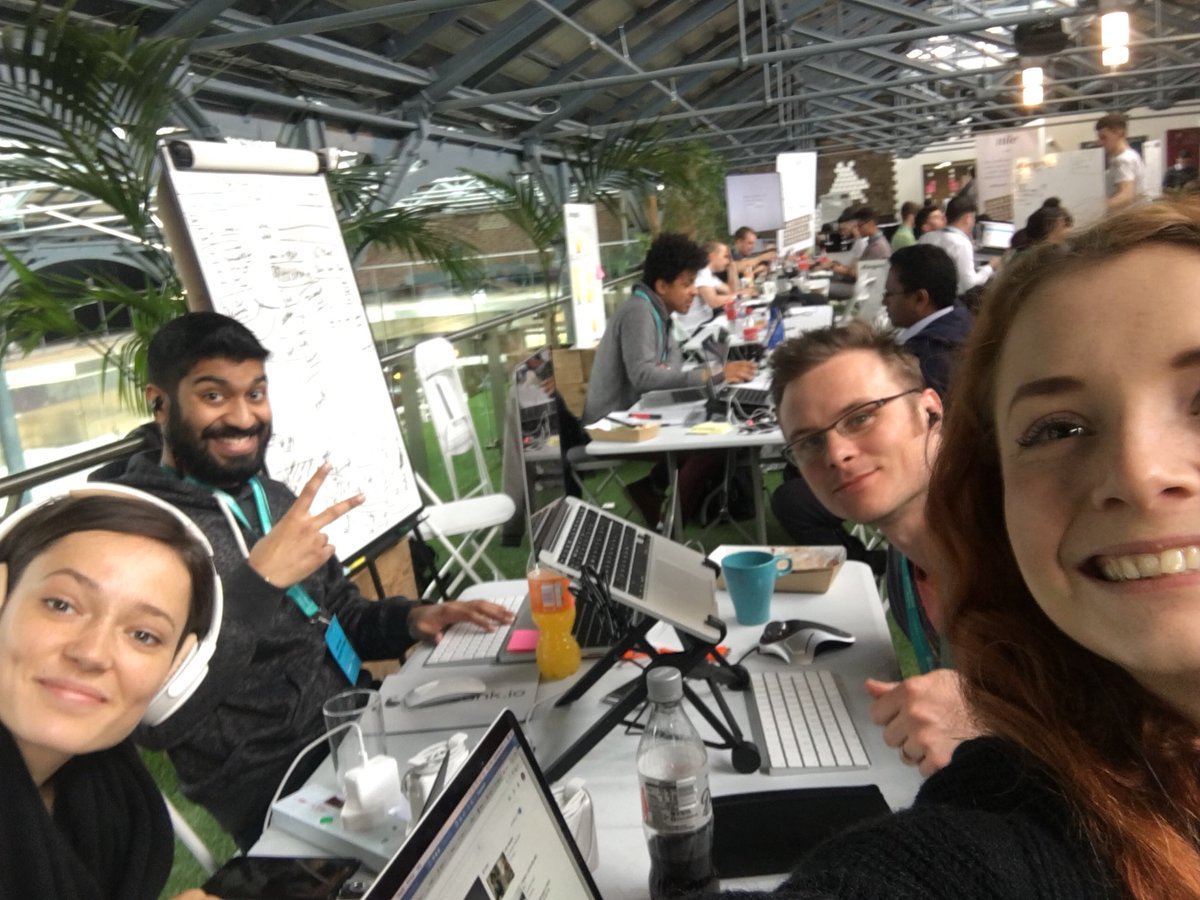 StokesAime's tweet photo. Post lunch and morning Standup. Team https://t.co/pGeVW7uACp on to a winner with our Rick and Mortgage solution. @BankOfAPIs @UlsterBank #hackathon https://t.co/upJLUhaI2M