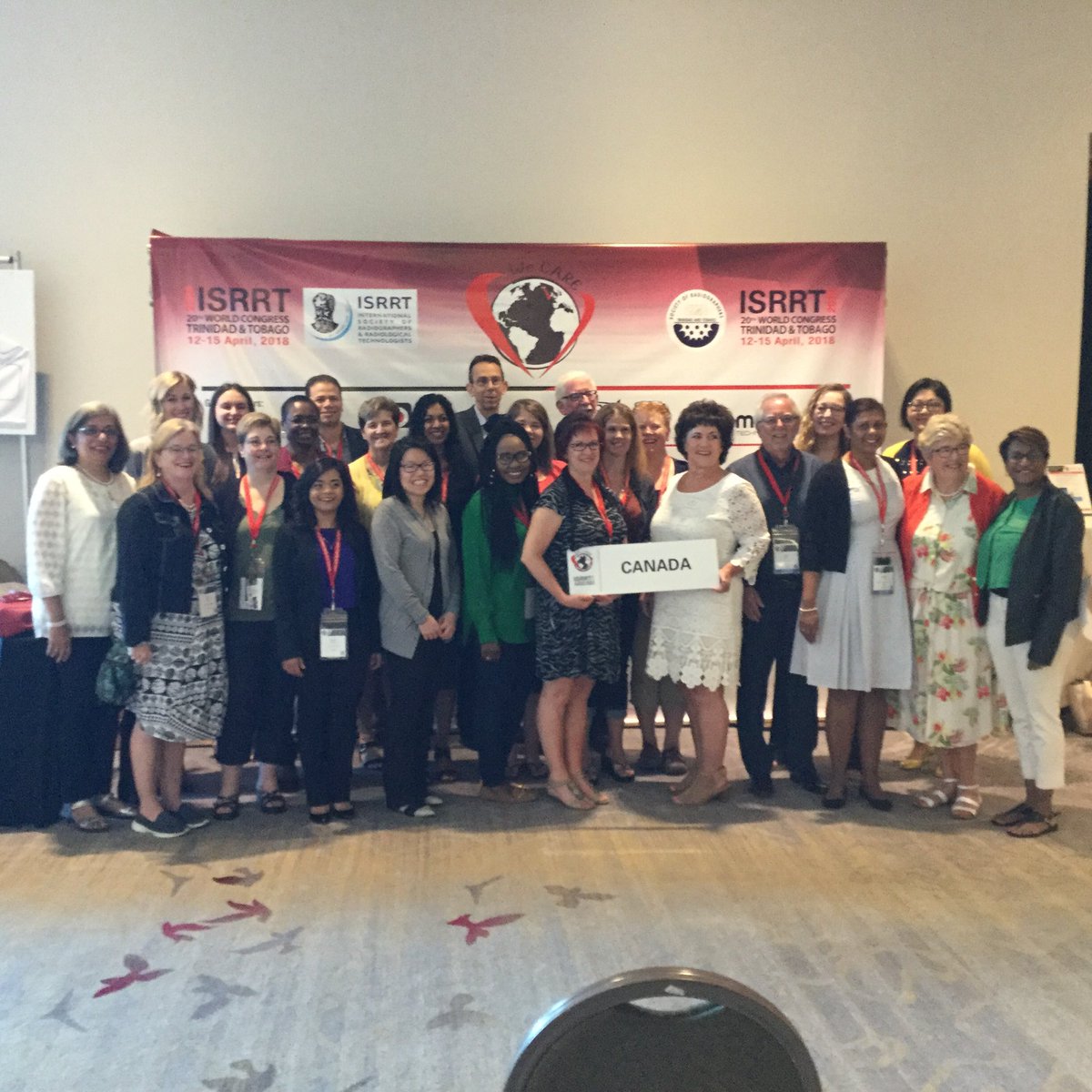 CinhumCindy's tweet photo. Excellent Canadian participation at #isrrt2018 in #TrinidadandTobago 

@CAMRT_ACTRM https://t.co/hZNUpCeJdG