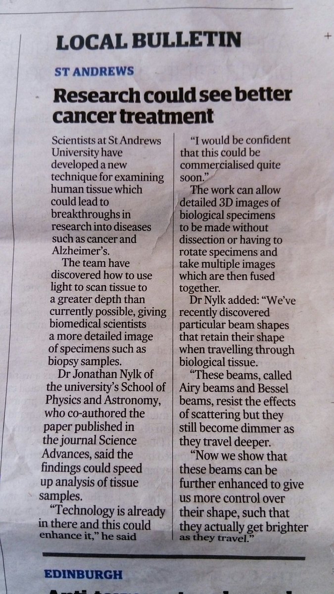 jonathan_nylk's tweet image. Had my first ever interview with a journalist about my research last week. Weird experience. Naturally excited but so worried I&apos;d say something that gets blown out of proportion. Piece was in @thecourieruk on Wednesday doi.org/10.1126/sciadv… #shapedphotonics