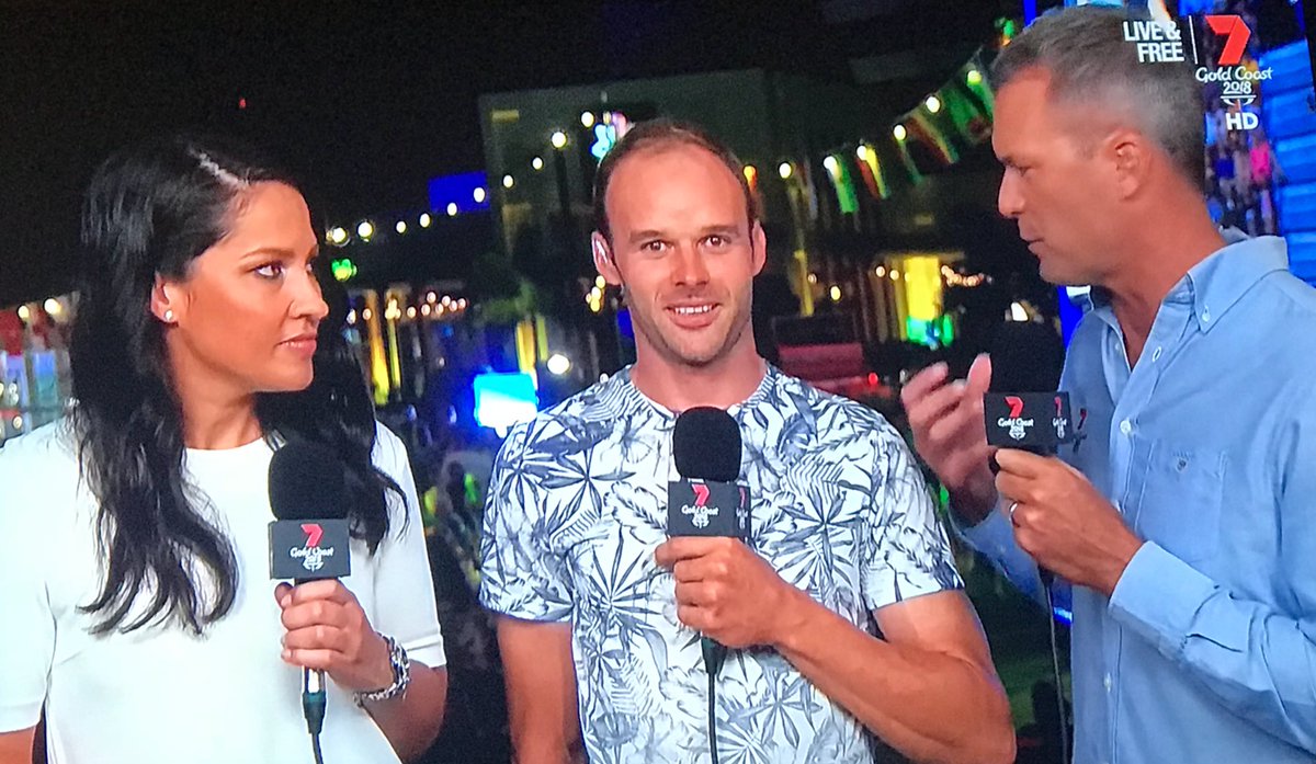 #GC2018 🙌 Road gold medalists @chloe_hosking & @Steelervh doing the rounds on @7CommGames tonight!  #teamaus #auscyclingteam