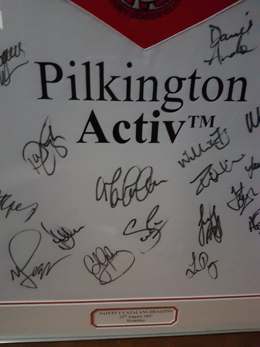 lisa2628's tweet photo. Signed saints shirt from the first challenge cup final at the new Wembley, professionally framed open to offers. https://t.co/INaaH6fAoA