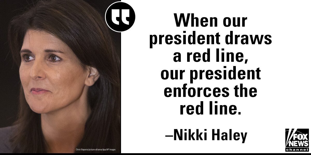 Nikki Haley: If chemical weapons used again in Syria, U.S. is locked and loaded, jabs Obama red-line