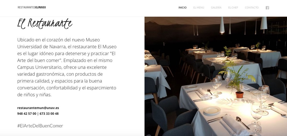 HALESmedia's tweet photo. ¿Conoces nuestro último proyecto web? Descubre la nueva página web del Restaurante de @museo_unav. No paramos hasta que cada uno de los detalles de los proyectos en los que trabajamos alcance la perfección. Así somos en HALES. #ElArteDelBuenComer https://t.co/7Lj3nqfjIR