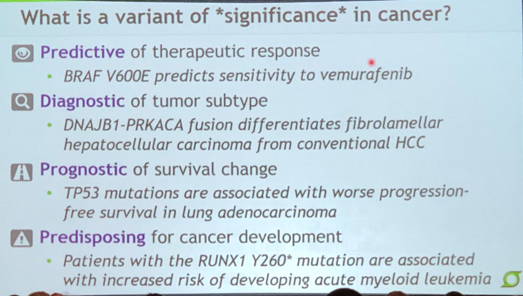 aftimosp's tweet image. .@obigriffith explains henomoc variants’ significance in cancer and gives examples #PrecisionMedicine #PrecisionOnc #AACR18