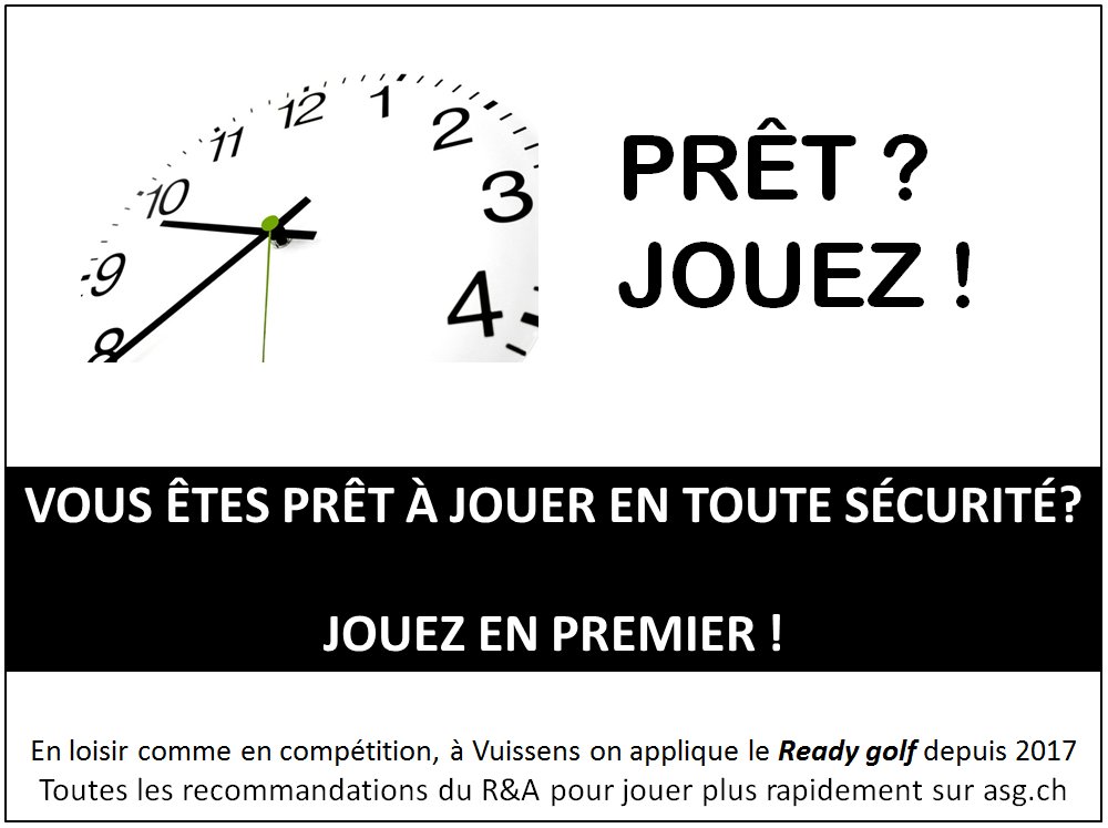 En septembre 2017, le GC Vuissens a adopté le Ready Golf...Bonnes parties à toutes et à tous pour cette nouvelle saison de golf ;)