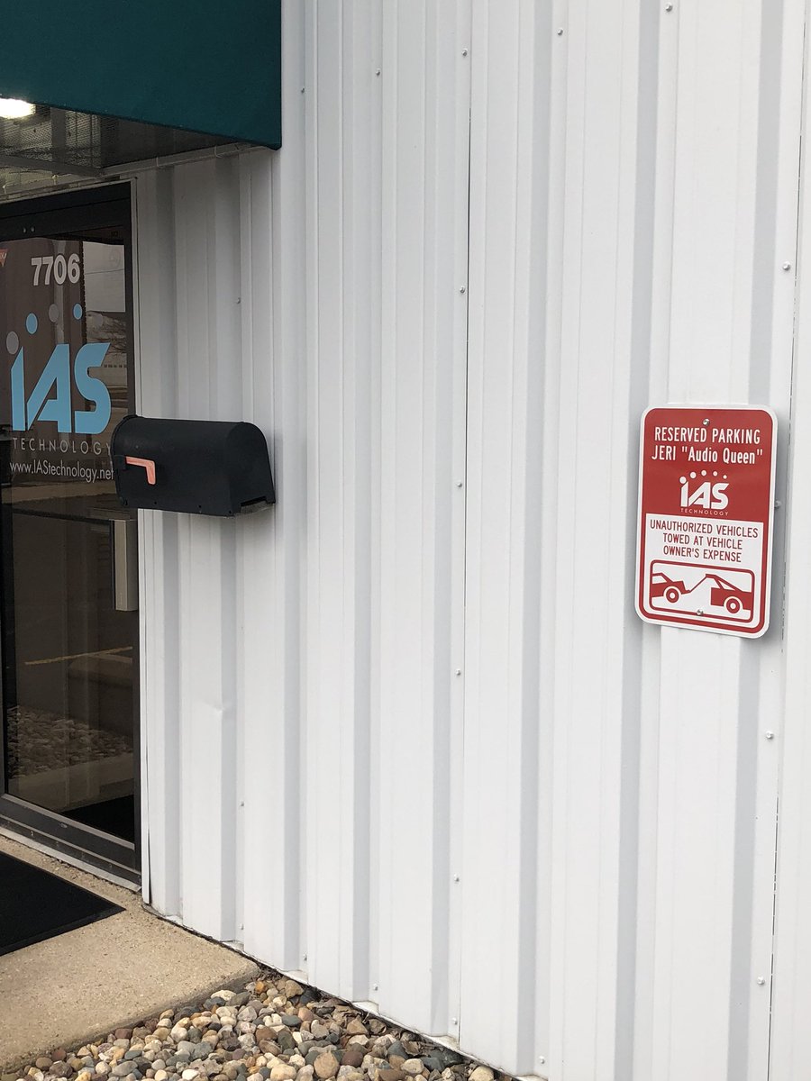 When our employees give well over 20 years of dedicated service we reward them with a reserved front parking spot! And yes <a href="/audioqueen/">Mickey</a>  is her Twitter name... Thank you Jeri for all that you do.