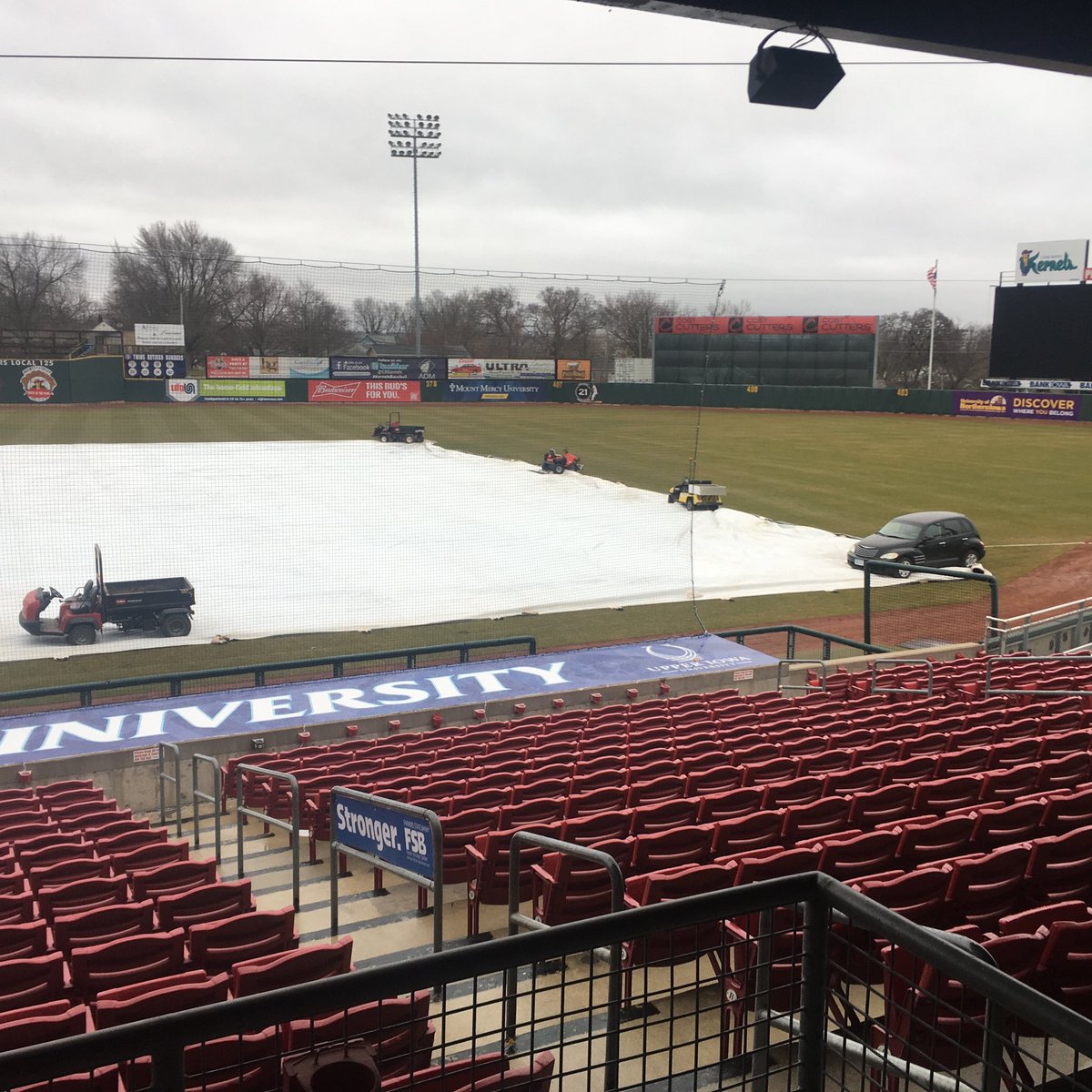 You know it’s windy when there’s a pt cruiser on the tarp