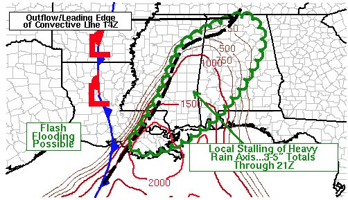 NWSNewOrleans's tweet photo. 949a - While the line is still moving eastward, its motion appears to be slowing and that means an increasing threat of heavy rainfall. Localized rainfall totals of 3 to 5 inches will be possible next few hours and could lead to flash flooding. #lawx #mswx https://t.co/R9wL7AP5go