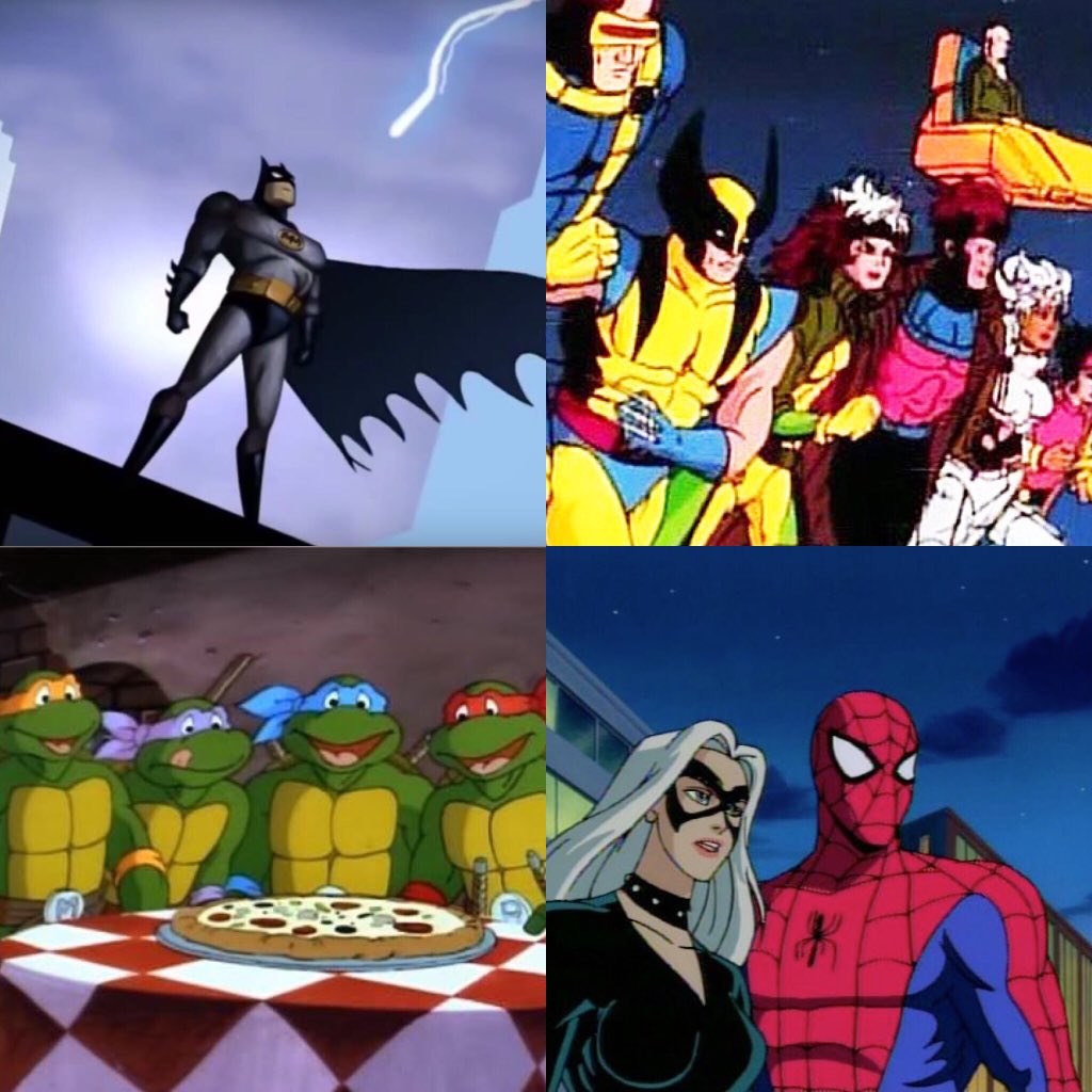 1GottaGo's tweet photo. Batman: The Animated Series
X-men 
Teenage Mutant Ninja Turtles 
Spider-Man 
#1GottaGo https://t.co/d0E1Itmhq5