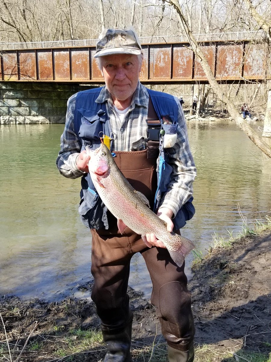 Ken and Bob are catching beautiful #Patrout on #HoneyCreek, which is a tributary of #KishCreek in #MifflinCounty. Fish on! 🎣👍❗️