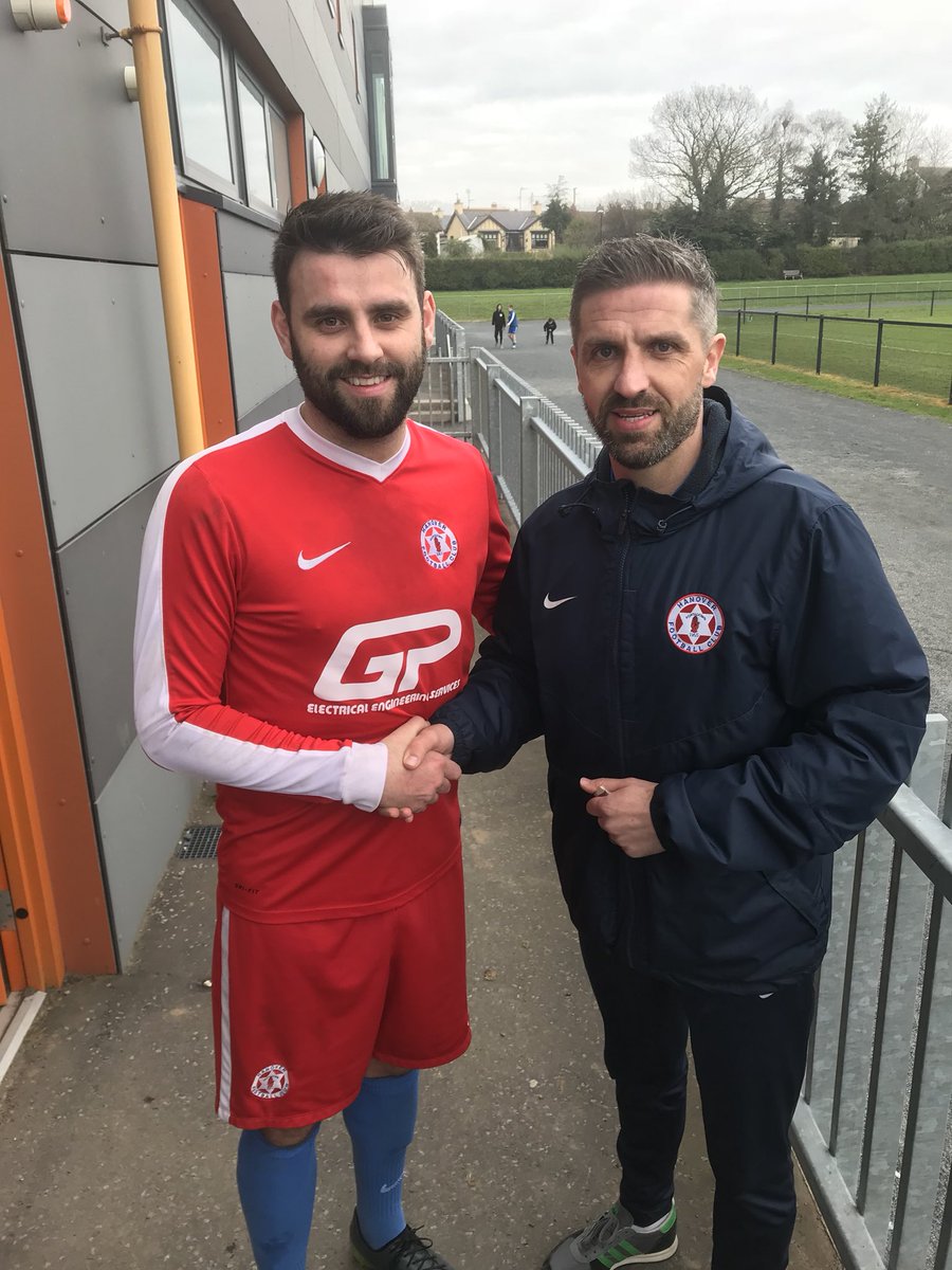 HanoverFC1's tweet photo. First team 5-1 Valley Rangers

Goals from S McKinney, goal of the season from B McKinney, D Heasley, J Bradley &amp; M Brown 

Today’s MOTM was D Heasley pictured with the manager getting his award

Thanks for the support 

#HFC 🔵⚽️🔴 https://t.co/NTpClDfoRr