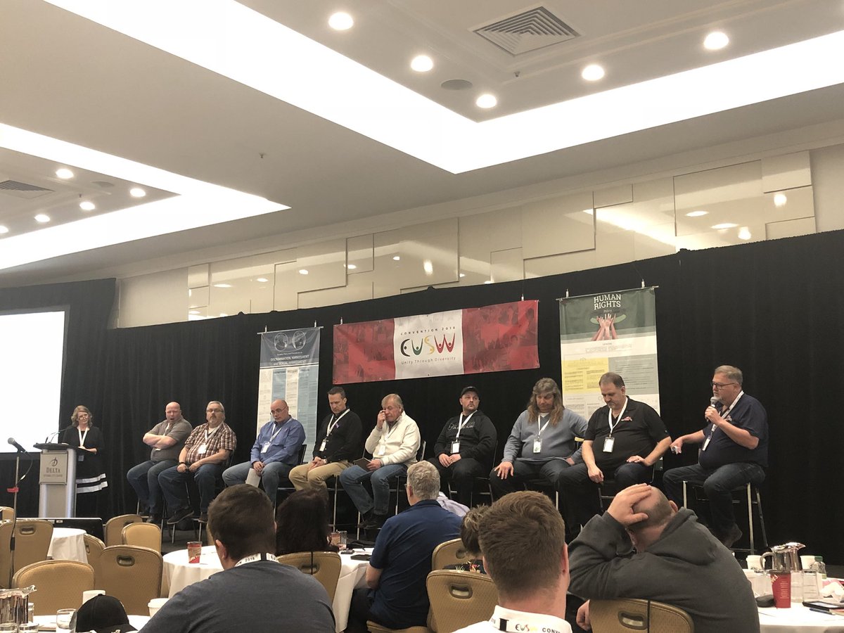 POLICOM's tweet photo. @CUSW National Executive Board panel discussion at #CUSW2018 convention https://t.co/VHAwX6n1fV