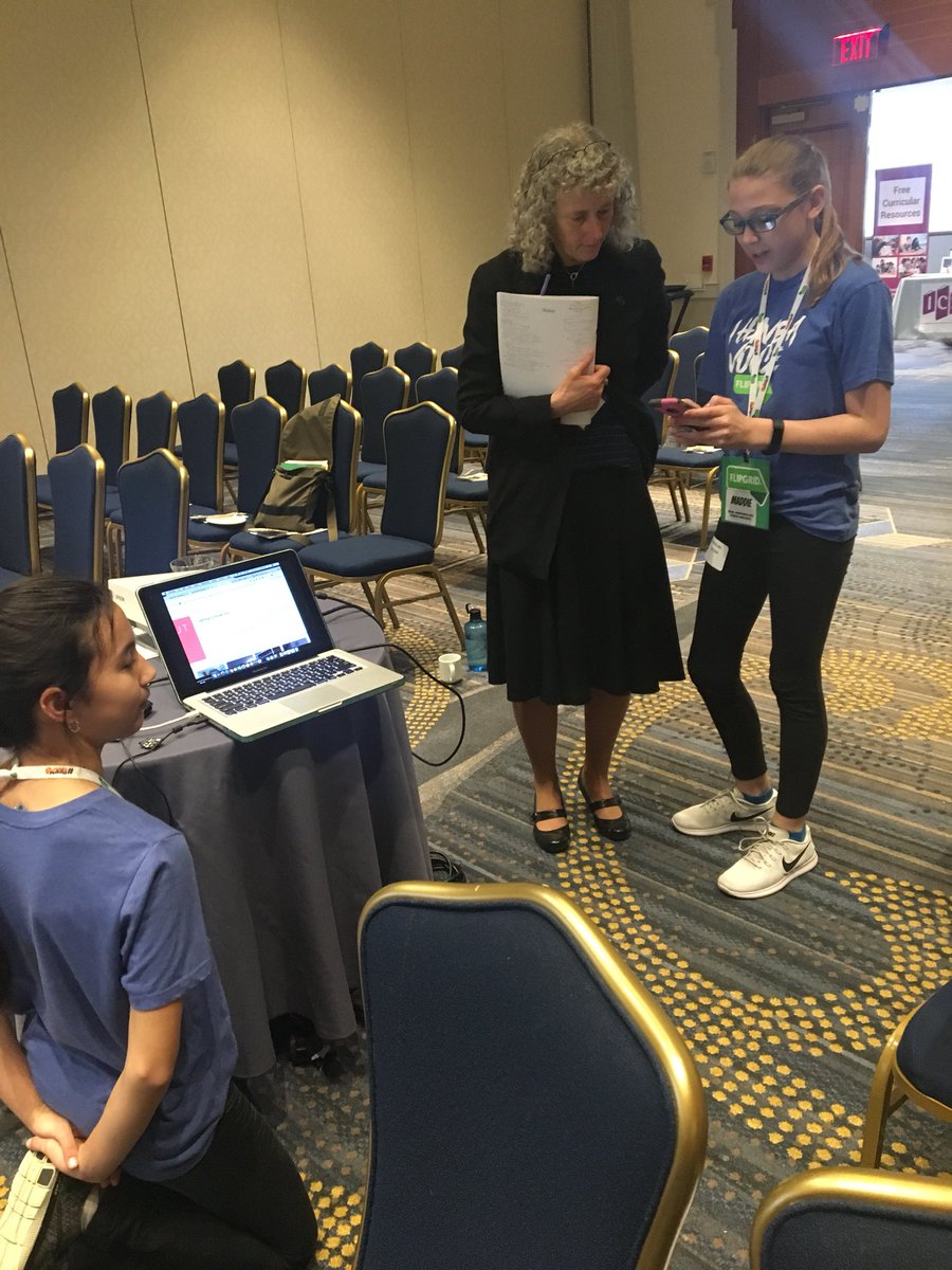 laura_krenicki's tweet photo. So proud of Maddie & Shayla who were prepared to model their work at @CT_Council today #globalcollaborations #ctsschat #nerc48 #studentvoice #flipgridfever @wjjms Thanks @JoyceBronwyn for joining us! @betasocialstudy https://t.co/dSkPC8b0Be