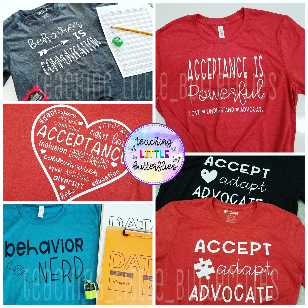 Teacher Tees for behavior lovers and autism acceptance! Go order yours today on my #etsy shop! #teachertee #autismacceptance #bcba #bcbaquote #redinstead #autism #behavior #teacher #iteach #specialeducation etsy.com/shop/TeachingL…