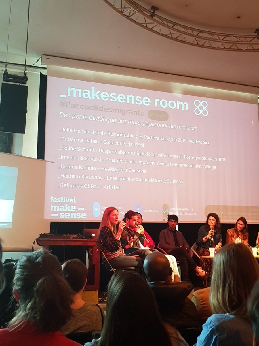 Aubépine Dahan de @paris_dexil : prenons conscience de l'apport positif des migrants de toutes cultures à la nation #festivalmakesense #laccueildesmigrants