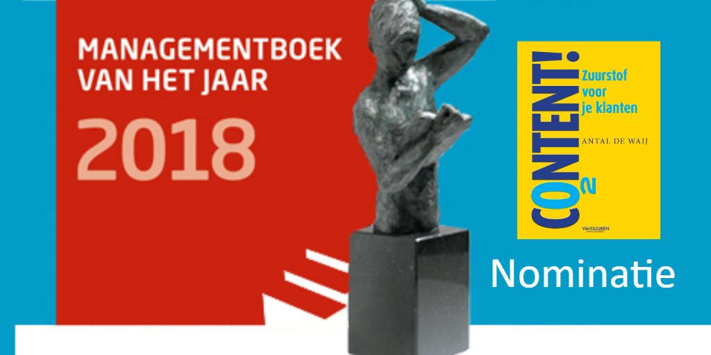 Nog 6 dagen tot 19 april. Mijn boek is genomineerd als managementboek van het jaar. Lees hier de laatste recensie! 'Deze ‘Dikke Van Dale’ van de content laat zien hoe breed, complex en impactvol content is.' buff.ly/2GtmbrY #marketing #communicatie #digital