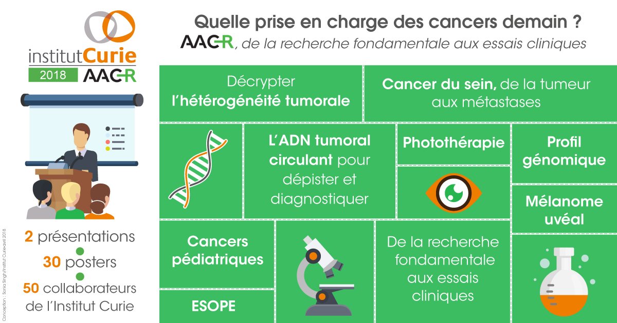 institut_curie's tweet image. Les collaborateurs de l'@institut_curie sont présents en force au congrès international de l'@AACR à Chicago, qui fait le point sur la #recherche sur le  #cancer. Suivez ici leurs présentations et posters jusqu'au 18 avril!
Pour en savoir plus : bit.ly/2H2W6R6