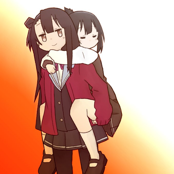 おんぶ 高画質 のtwitterイラスト検索結果