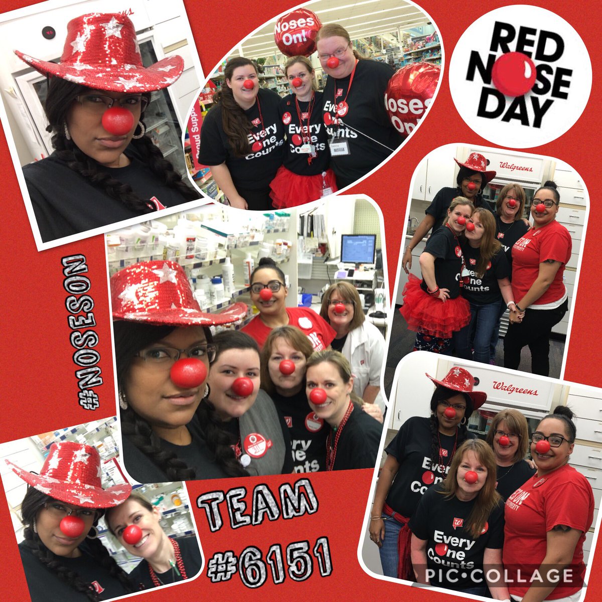 Walgreens6151's tweet photo. Team #6151 had a tons of fun on flair day raising $$$ for this AWESOME cause!!! #RedNose #EveryOneCounts #NosesOn @A15_Walgreens @Walgreens6151 https://t.co/wwJPDzQS7N
