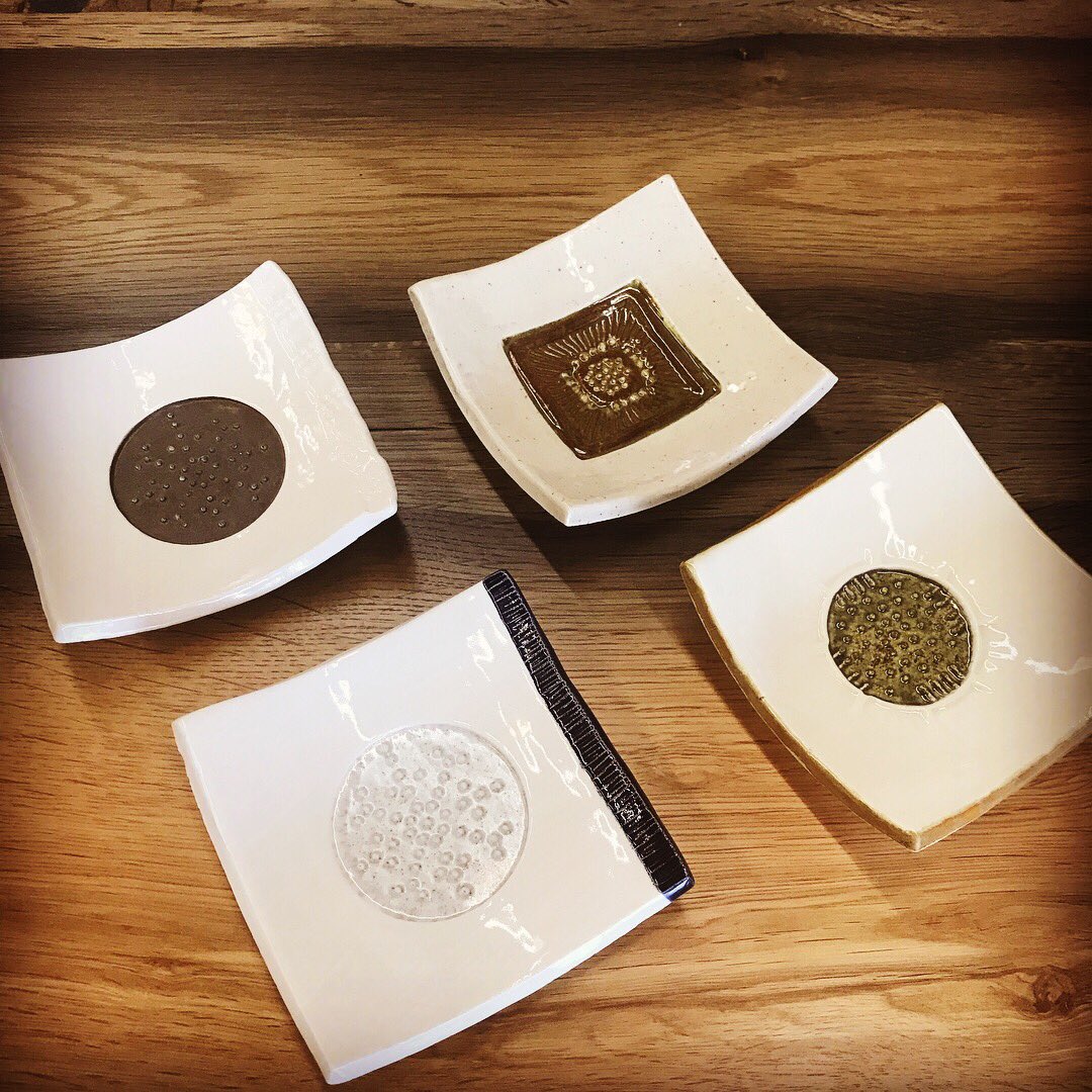 Essential_Goods's tweet image. We welcome Creative Clay Cafe to EG! Shown are an assortment of mini dishes and dipping dishes for oil and herbs. We carry even more pottery by her, such as wine stoppers, spoon rests, soap dishes and bowls. #pottery #shoplocal #downtownlawrence #unmistakablylawrence