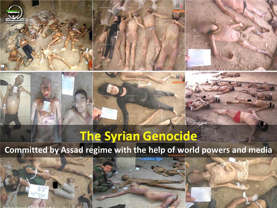 RevolutionSyria's tweet photo. Not killed by chemical weapons. Not a problem for the world.
Thousands of innocent Syrians have been tortured slowly &amp; painfully to death by #Assad genocidal regime in the past 7 years. #Syria #NeverAgain https://t.co/2S9MlkHANU