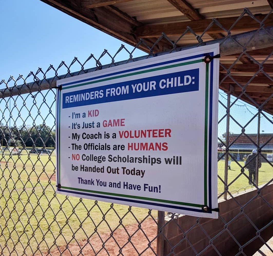 Great "pre-correct" for parents  attending their kids ball games. Implement #pbis @ the ball fields &amp; model expected behaviors. #gapbis