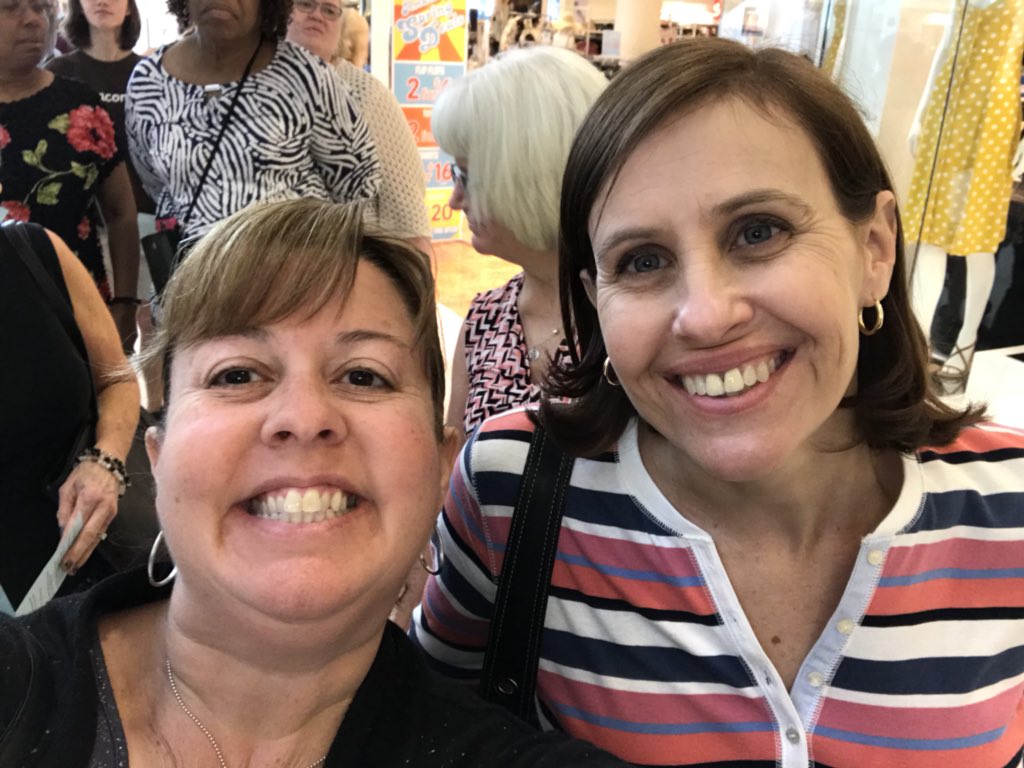 petiteflower975's tweet photo. Guess who’s at Wheel of Fortune auditions today?!?! Crossing our fingers we get picked!! Wouldn’t we be great on the best friends show! #wheelmobile #pickusplease https://t.co/LleVqQ3y1k