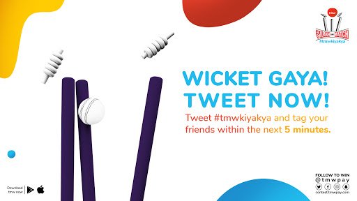 😱 Here goes the 5th wicket of the innings! You now just have 5 minutes to tweet #tmwkiyakya and tag your mates.

#T20 #ContestAlert #WicketGaya
