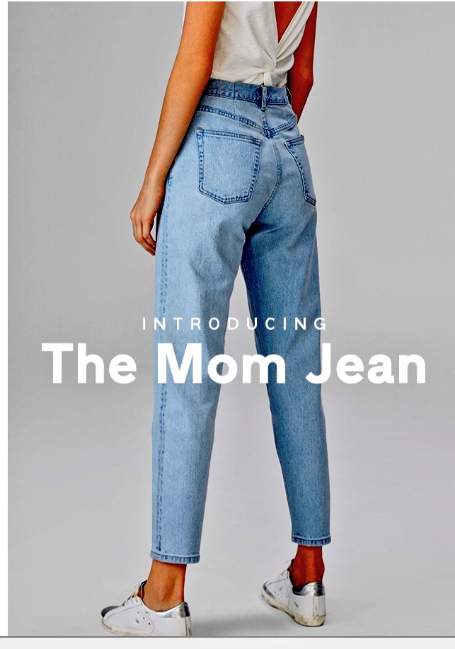 AnneMarieWTHR's tweet photo. It's BACK says @Gap #momjean 😳 https://t.co/VNmJWv7VrS