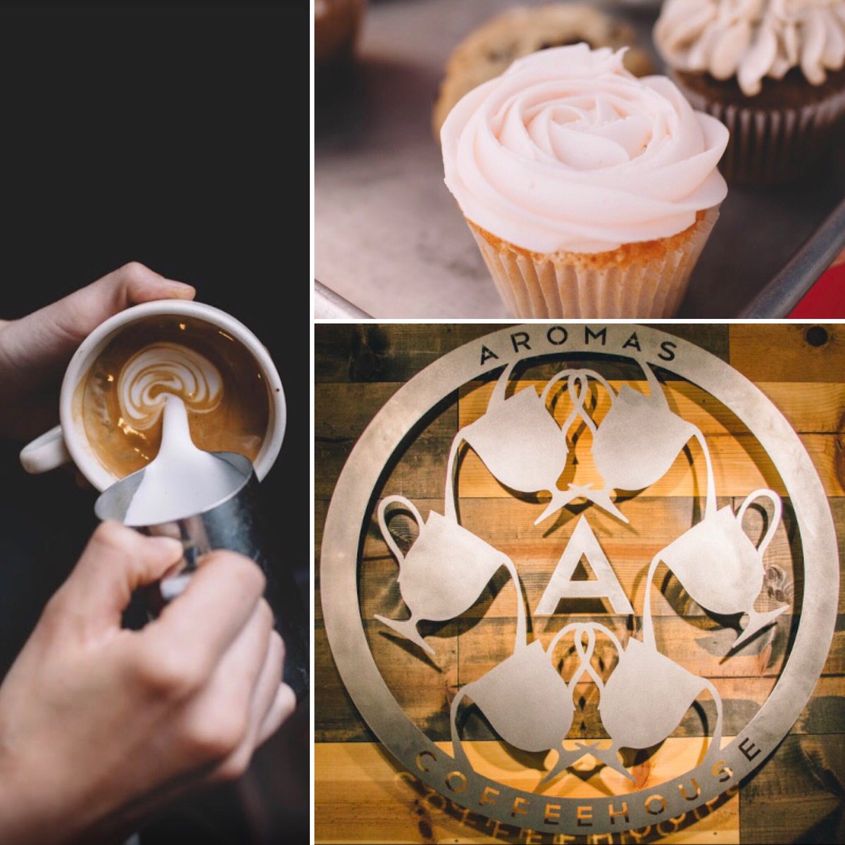 HabitatOmahaYP's tweet photo. What better to do on a rainy day like today than cozy up with treats from Aroma’s Coffee?! Win a gift card to here from our #BandBuild2018 raffle! 🌧❤️☕️ #habitat402 #aromascoffee https://t.co/OXOjIrZHke