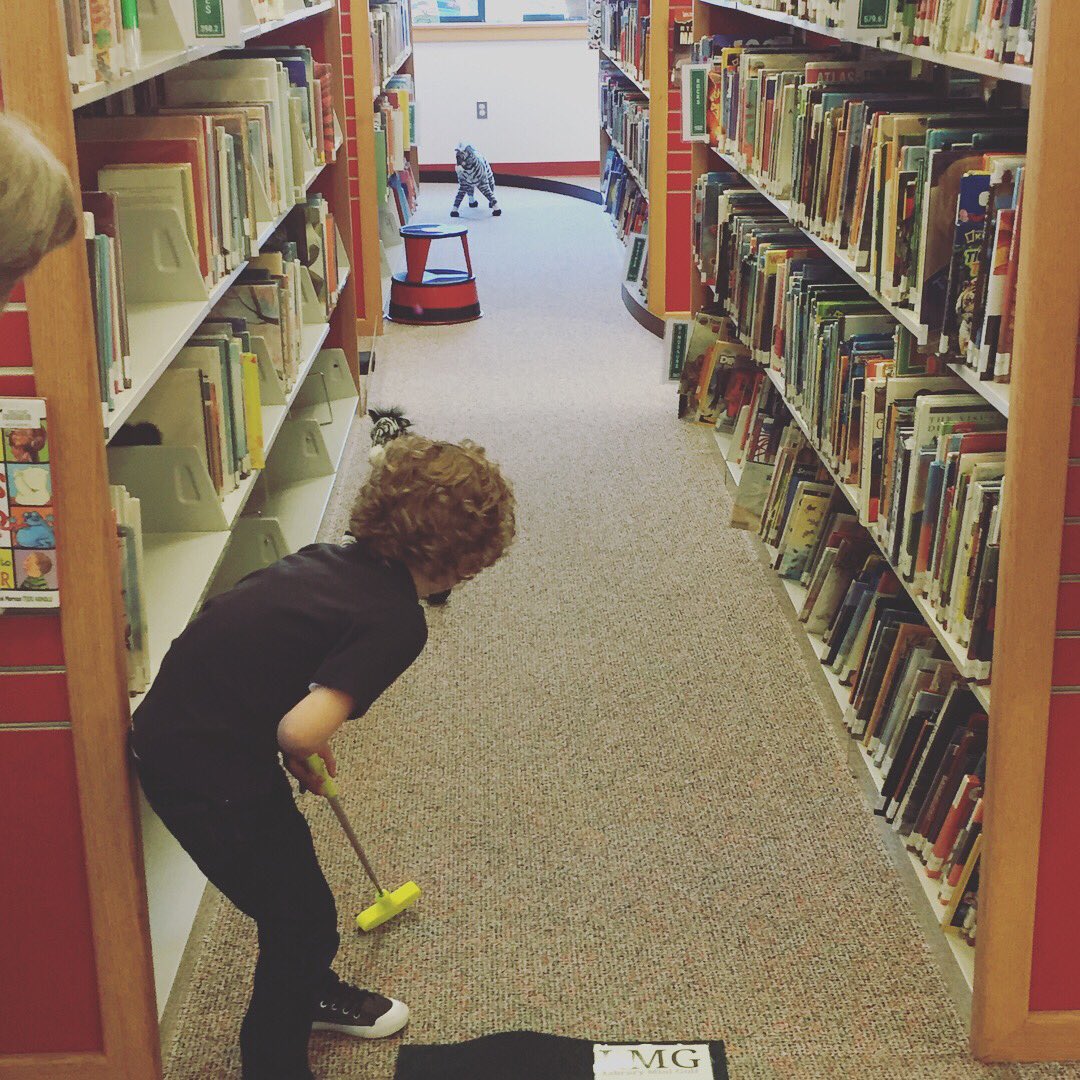 Walpublib's tweet image. #LibraryMiniGolf is open until 3pm today! All ages welcome! #Library #MiniGolf