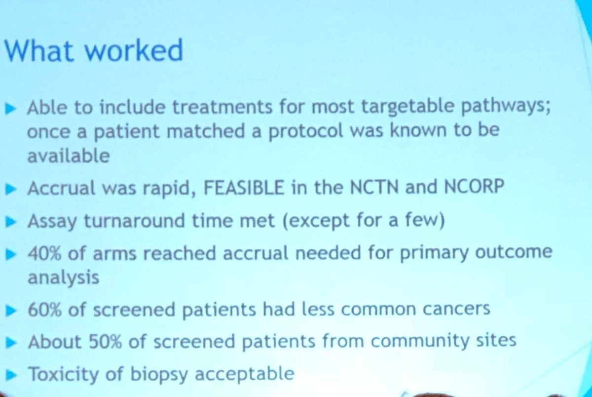 aftimosp's tweet image. Lessons learned from the @theNCI MATCH study: what works and what needs more work #AACR18 #precisionmedicine #PrecisionOnc