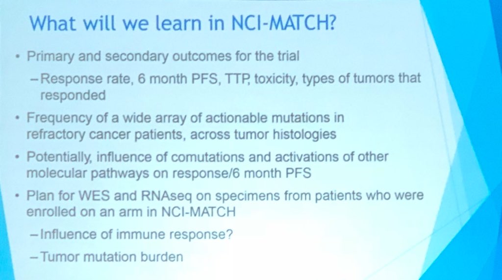 aftimosp's tweet image. Current status of @theNCI MATCH and what we will potentially learn #AACR18 #PrecisionMedicine #PrecisionOnc