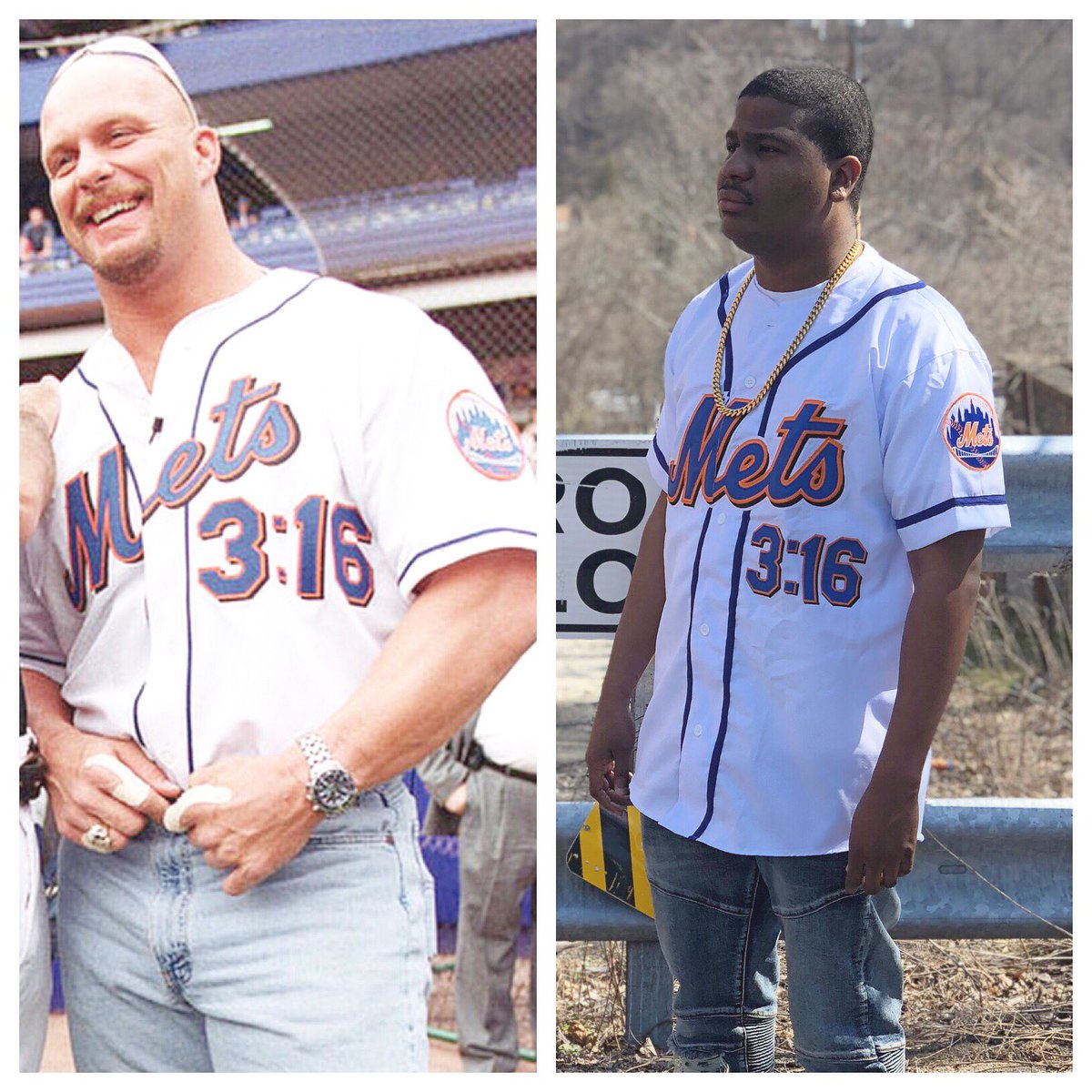 DNA on X: Stone Cold Mets Jersey 3:16 🍻🍺 Yeah I Know I'm Different 😎   / X