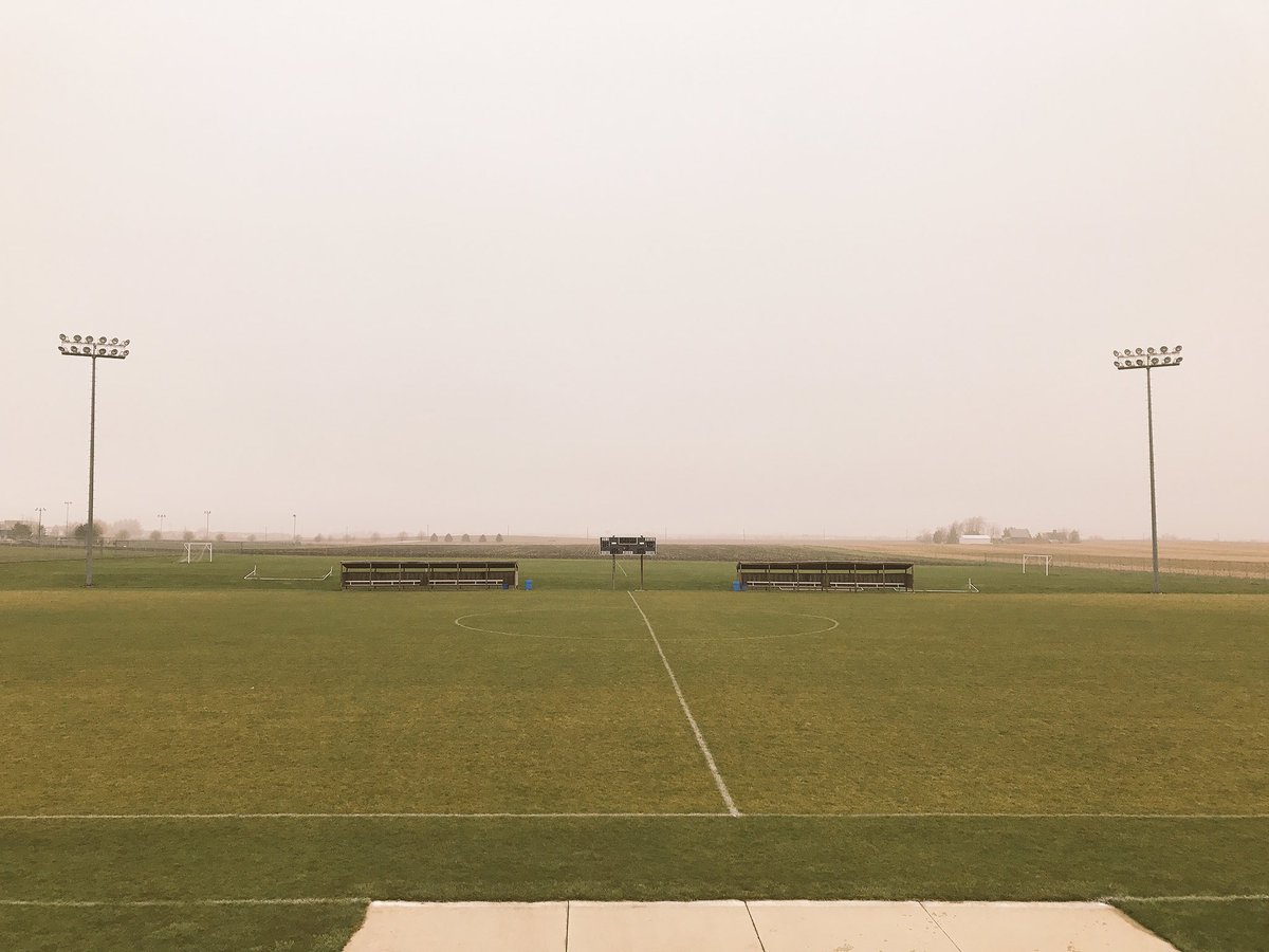 LadyIronSoccer's tweet photo. The sky might be grey, but no rain and the field is playable. Unfortunate to not be playing soccer today. #KickItForMax https://t.co/TyxlU96bqW